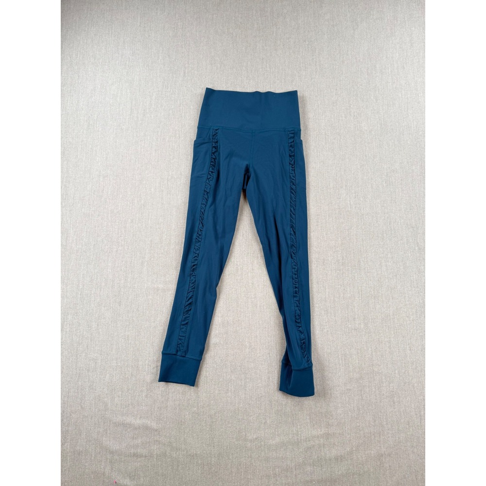 Athleta Salutation Stash II Ruch Craft 7/8 Tight Teal Blue XXS High Rise Legging